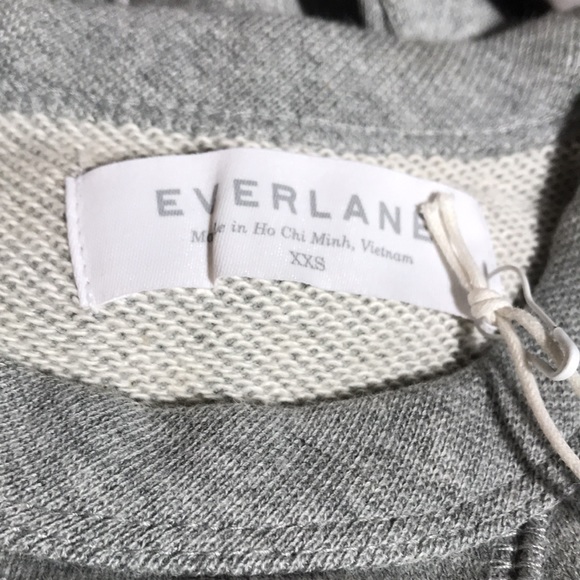 Everlane Unisex French Terry Sweatshirt Crew Neck Raglan Heather Grey XXS - Picture 9 of 11